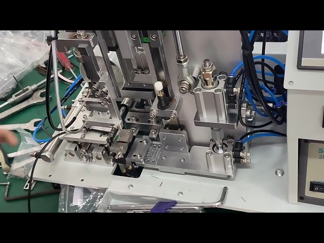 ماكينة لحام شبه أوتوماتيكية لتجميع كابلات PCB-USB - تجريد، قطع، ولحام